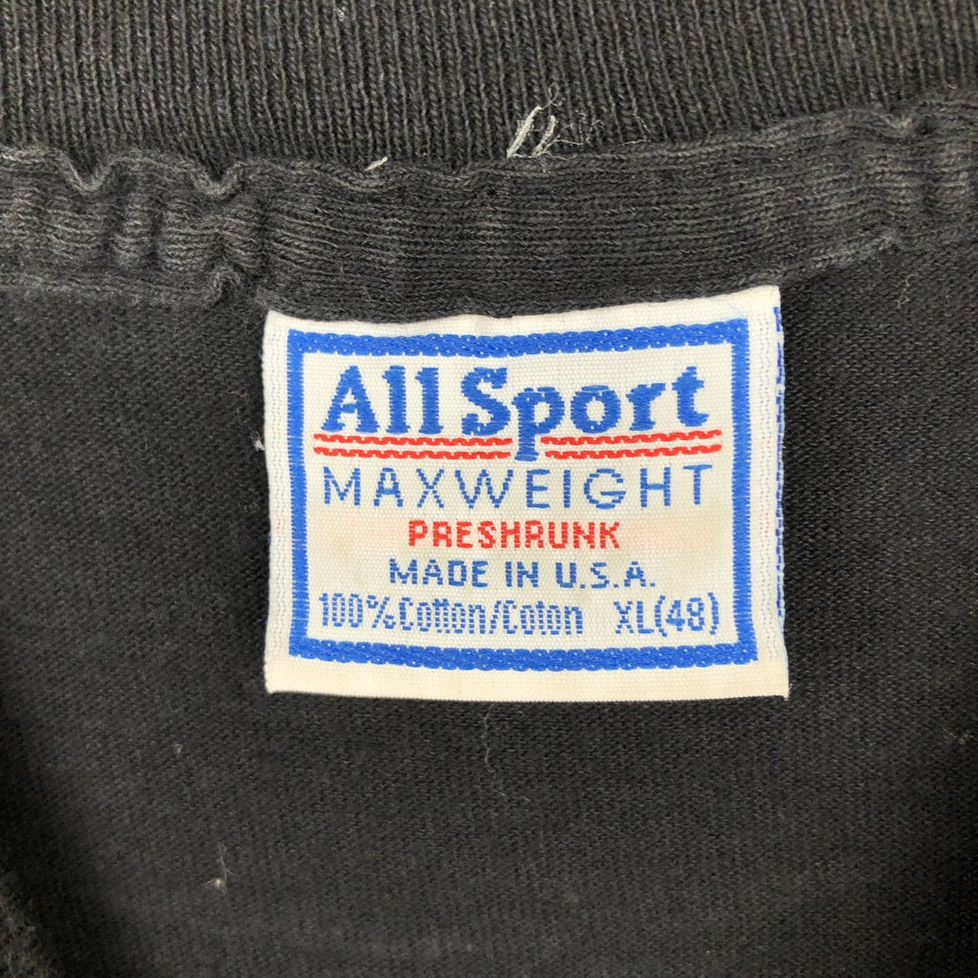 90'S All Sport SONY advertising T-shirt, Made in USA, Men's XL equivalent, Vintage cotton black type Vintage Second Hand
