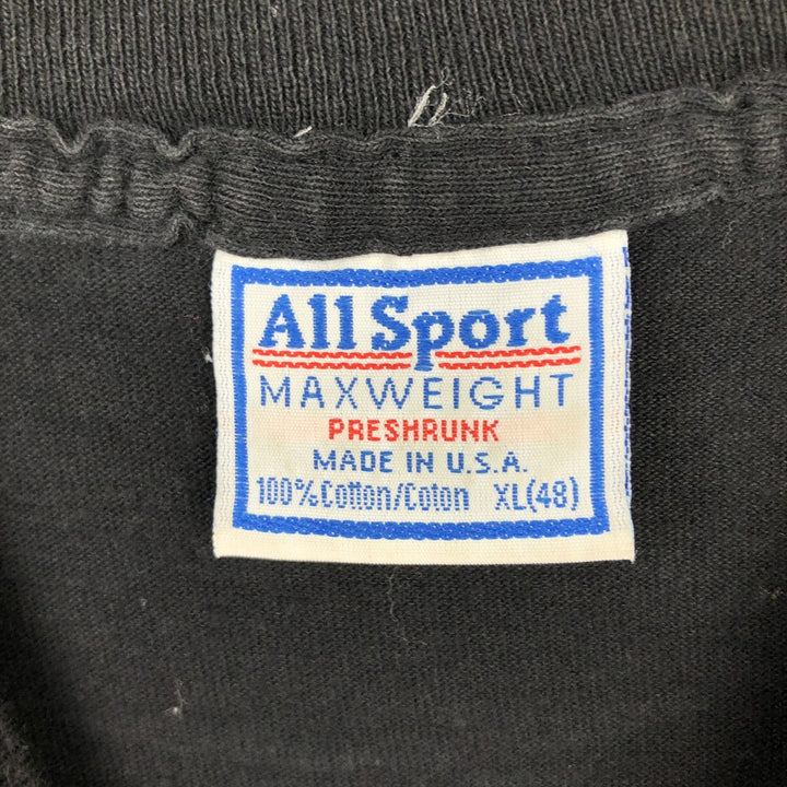 90'S All Sport SONY advertising T-shirt, Made in USA, Men's XL equivalent, Vintage cotton black type Vintage Second Hand