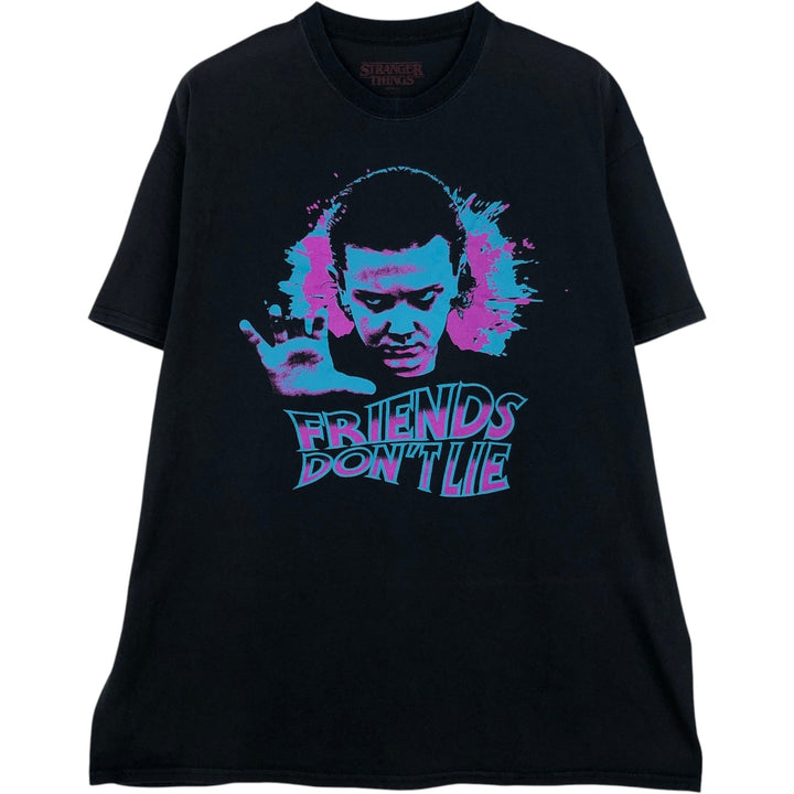 STRANGER THINGS Stranger Things Movie T-shirt Men's XL size cotton black type Vintage Second Hand
