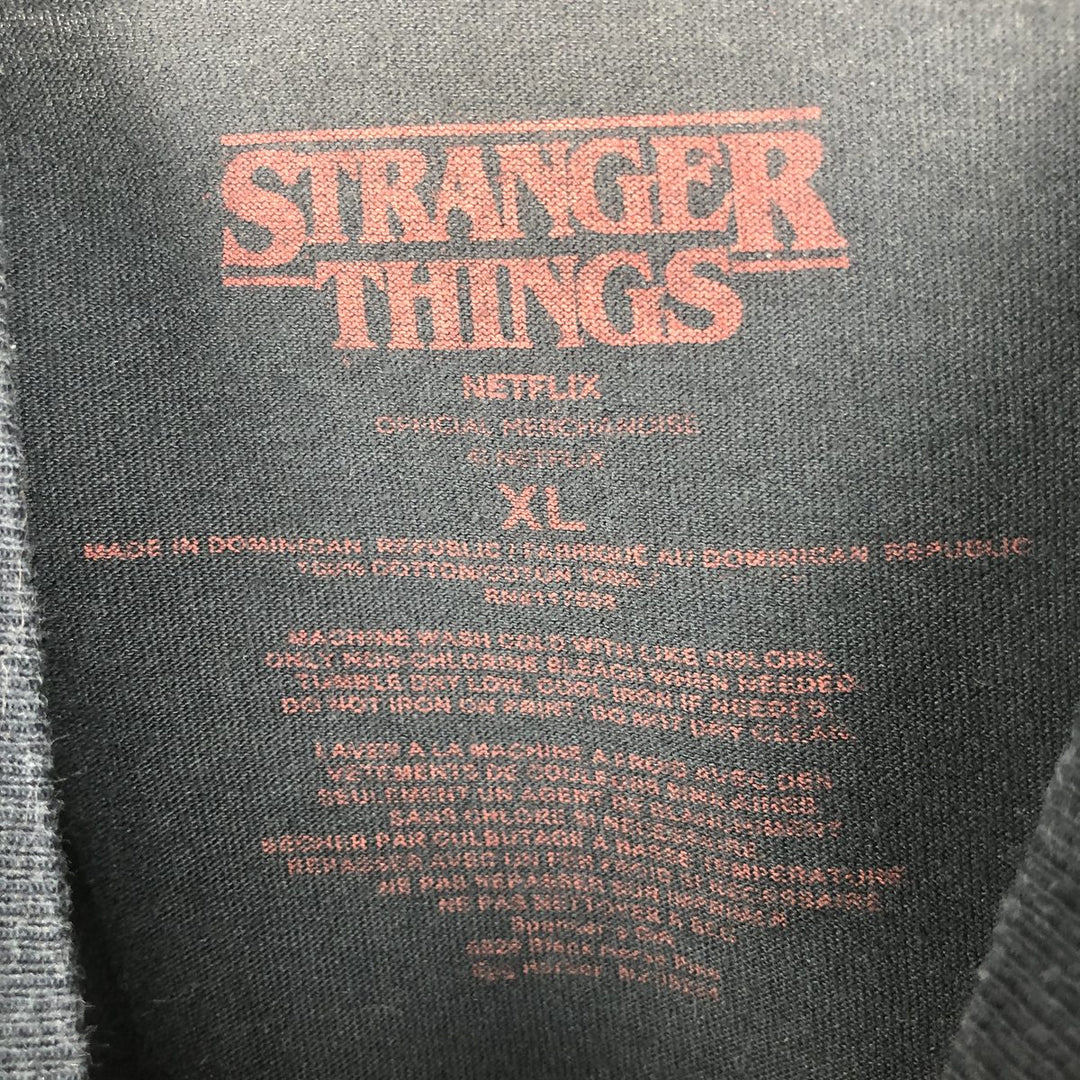 STRANGER THINGS Stranger Things Movie T-shirt Men's XL size cotton black type Vintage Second Hand