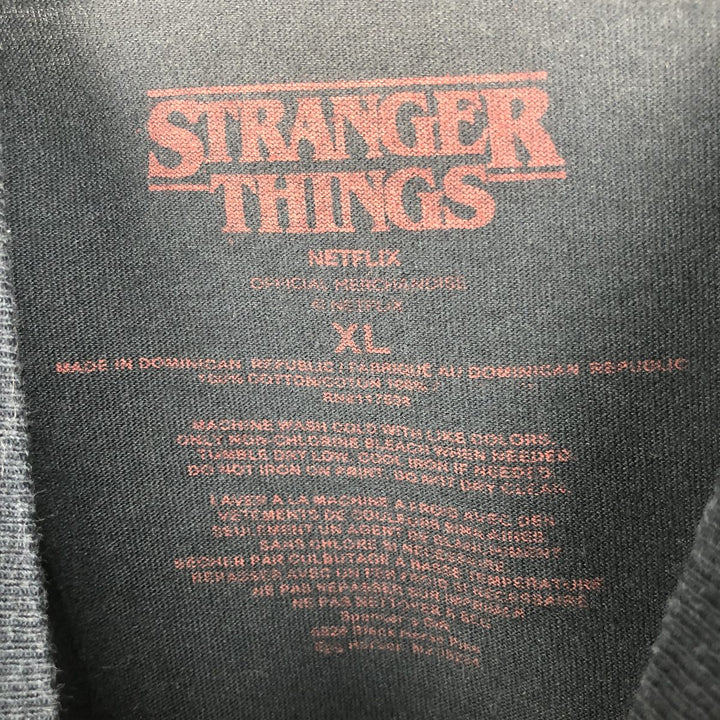 STRANGER THINGS Stranger Things Movie T-shirt Men's XL size cotton black type Vintage Second Hand