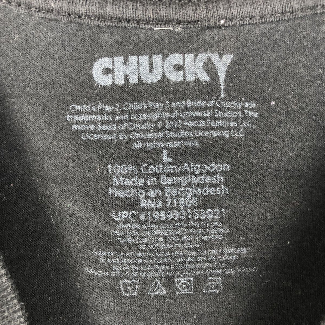CHILD'S PLAY CHUCKY Movie T-Shirt (Men's Size L) cotton black type Vintage Second Hand