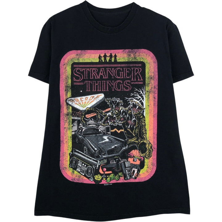 STRANGER THINGS Stranger Things Movie T-shirt Men's S size unclear black type Vintage Second Hand