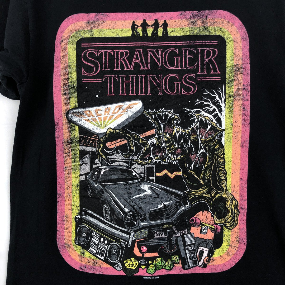 STRANGER THINGS Stranger Things Movie T-shirt Men's S size unclear black type Vintage Second Hand