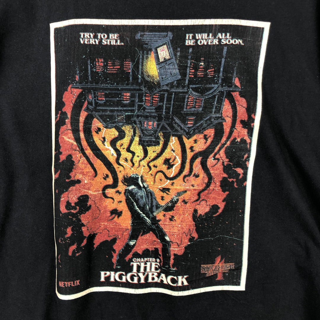 STRANGER THINGS Movie T-Shirt, Made in USA, Men's Size L (approx.) cotton black type Vintage Second Hand