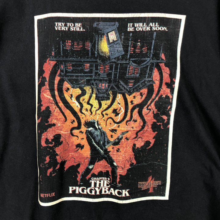 STRANGER THINGS Movie T-Shirt, Made in USA, Men's Size L (approx.) cotton black type Vintage Second Hand