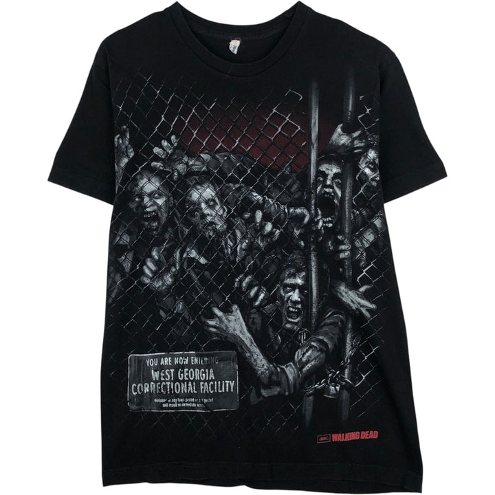 THE WALKING DEAD Large Print Movie T-Shirt (Men's Size S) unclear black type Vintage Second Hand