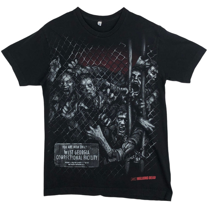 THE WALKING DEAD Large Print Movie T-Shirt (Men's Size S) unclear black type Vintage Second Hand