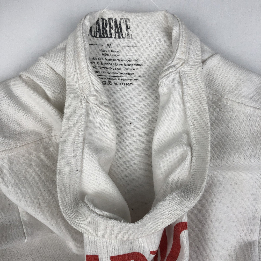 Scarface Movie T-shirt, Men's M size cotton white type Vintage Second Hand