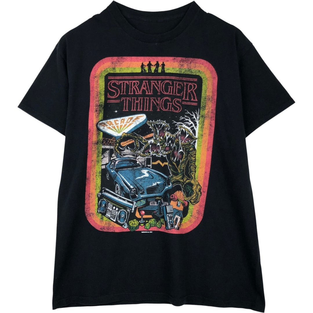 STRANGER THINGS Stranger Things Movie T-shirt Men's M size unclear black type Vintage Second Hand
