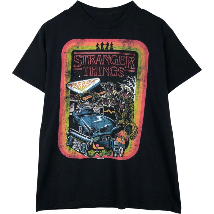 STRANGER THINGS Stranger Things Movie T-shirt Men's M size unclear black type Vintage Second Hand