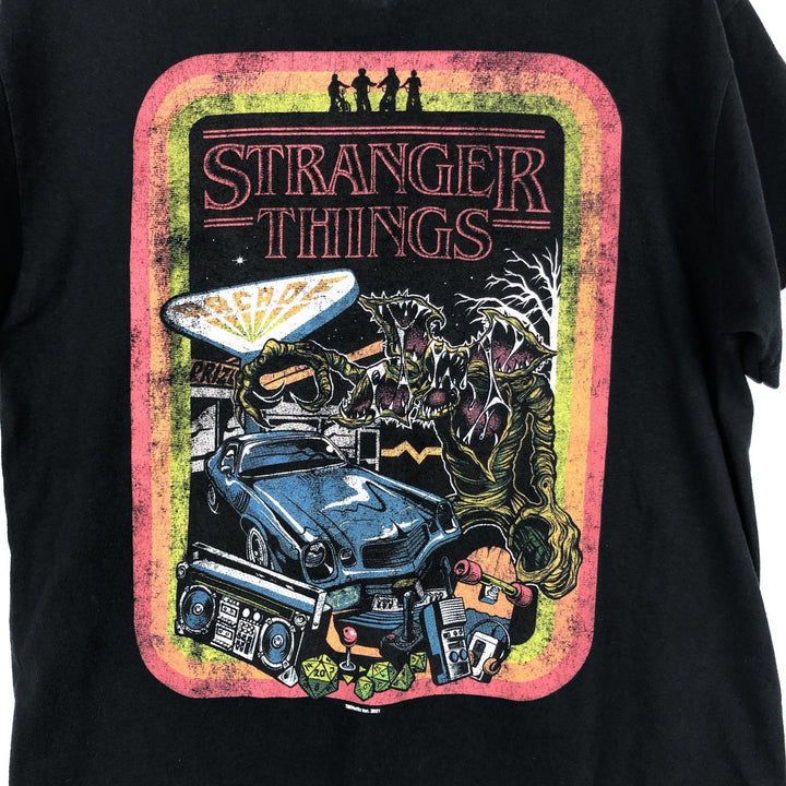 STRANGER THINGS Stranger Things Movie T-shirt Men's M size unclear black type Vintage Second Hand