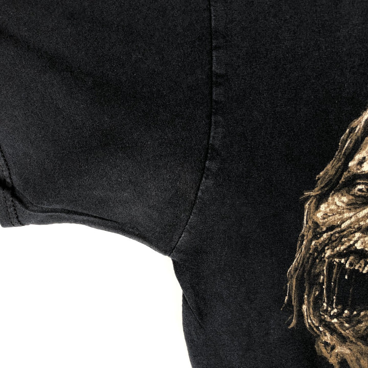 Jerzees THE WALKING DEAD Skull Pattern Movie T-Shirt (Men's Size M) cotton black type Vintage Second Hand