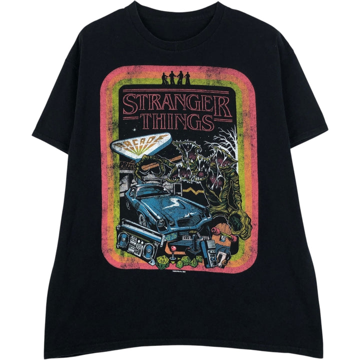 STRANGER THINGS Stranger Things Movie T-shirt Men's M size unclear black type Vintage Second Hand