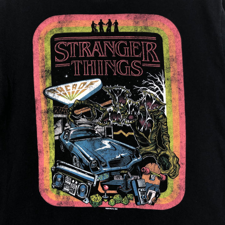 STRANGER THINGS Stranger Things Movie T-shirt Men's M size unclear black type Vintage Second Hand