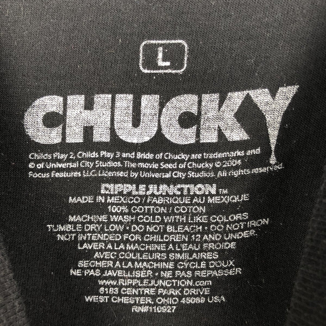 Ripple Junction CHILD'S PLAY CHUCKY Movie T-Shirt (Men's Size L) cotton black type Vintage Second Hand