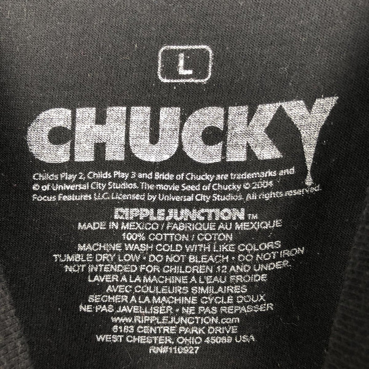 Ripple Junction CHILD'S PLAY CHUCKY Movie T-Shirt (Men's Size L) cotton black type Vintage Second Hand