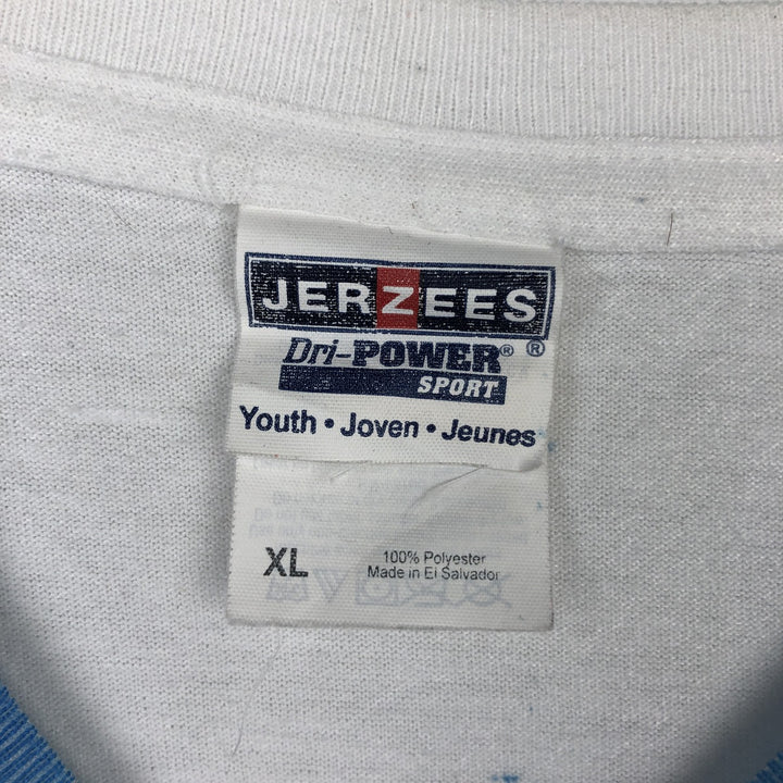 Jerzees JAWS Movie T-Shirt (Men's XL equivalent) polyester blue type Vintage Second Hand