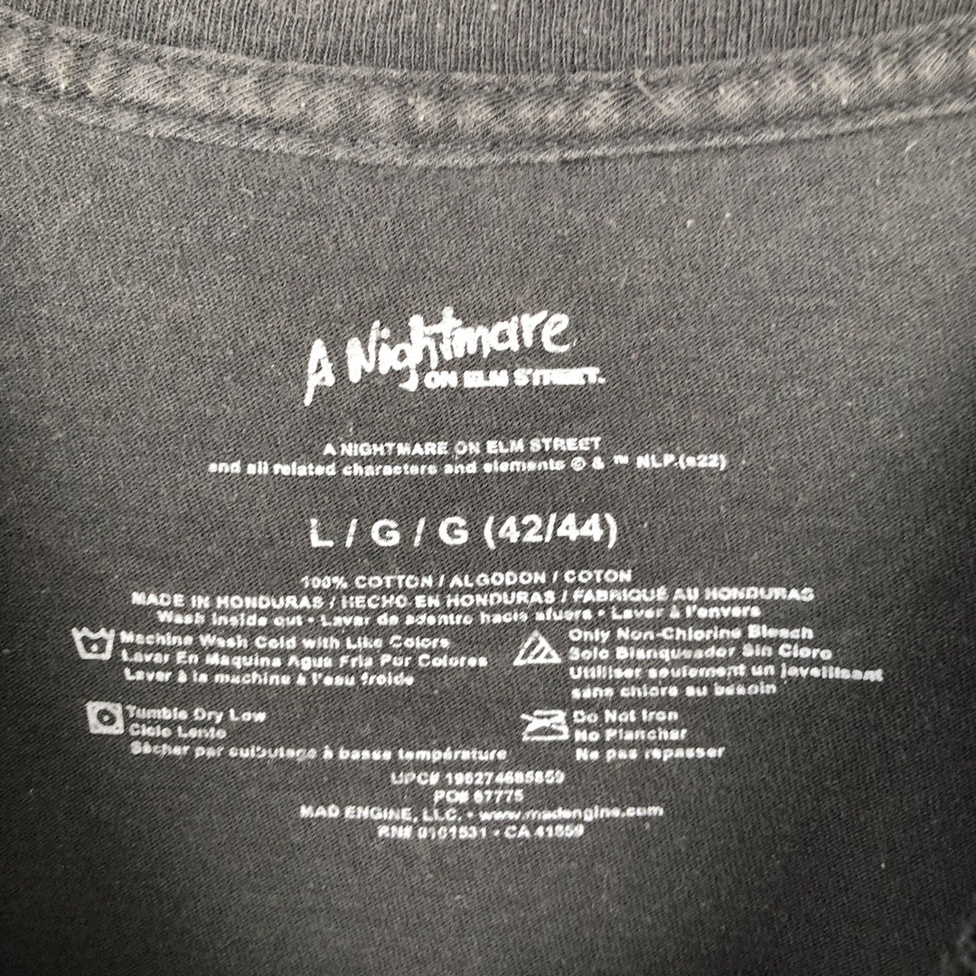 A Nightmare on Elm Street Movie T-Shirt (Men's Size L) cotton black type Vintage Second Hand