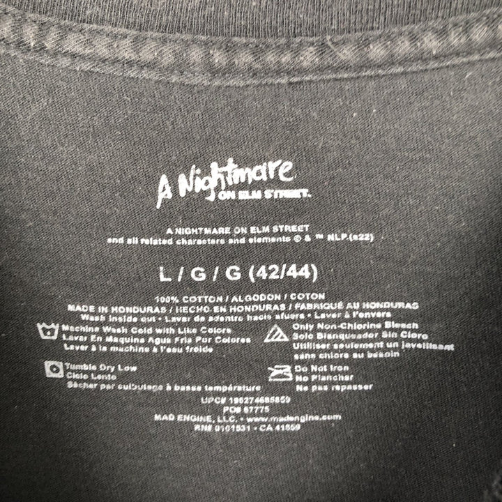 A Nightmare on Elm Street Movie T-Shirt (Men's Size L) cotton black type Vintage Second Hand