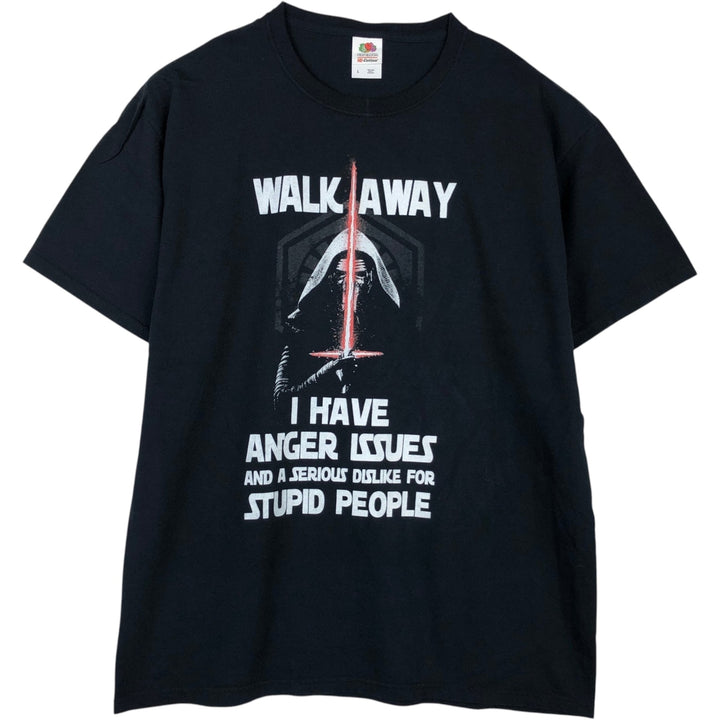 Fruit of the Loom Star Wars Kylo Ren Movie T-Shirt (Men's Size L) cotton black type Vintage Second Hand