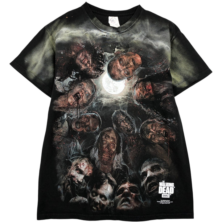 DELTA THE WALKING DEAD Movie T-Shirt - All-over print, Men's size M (approx.) cotton black type Vintage Second Hand