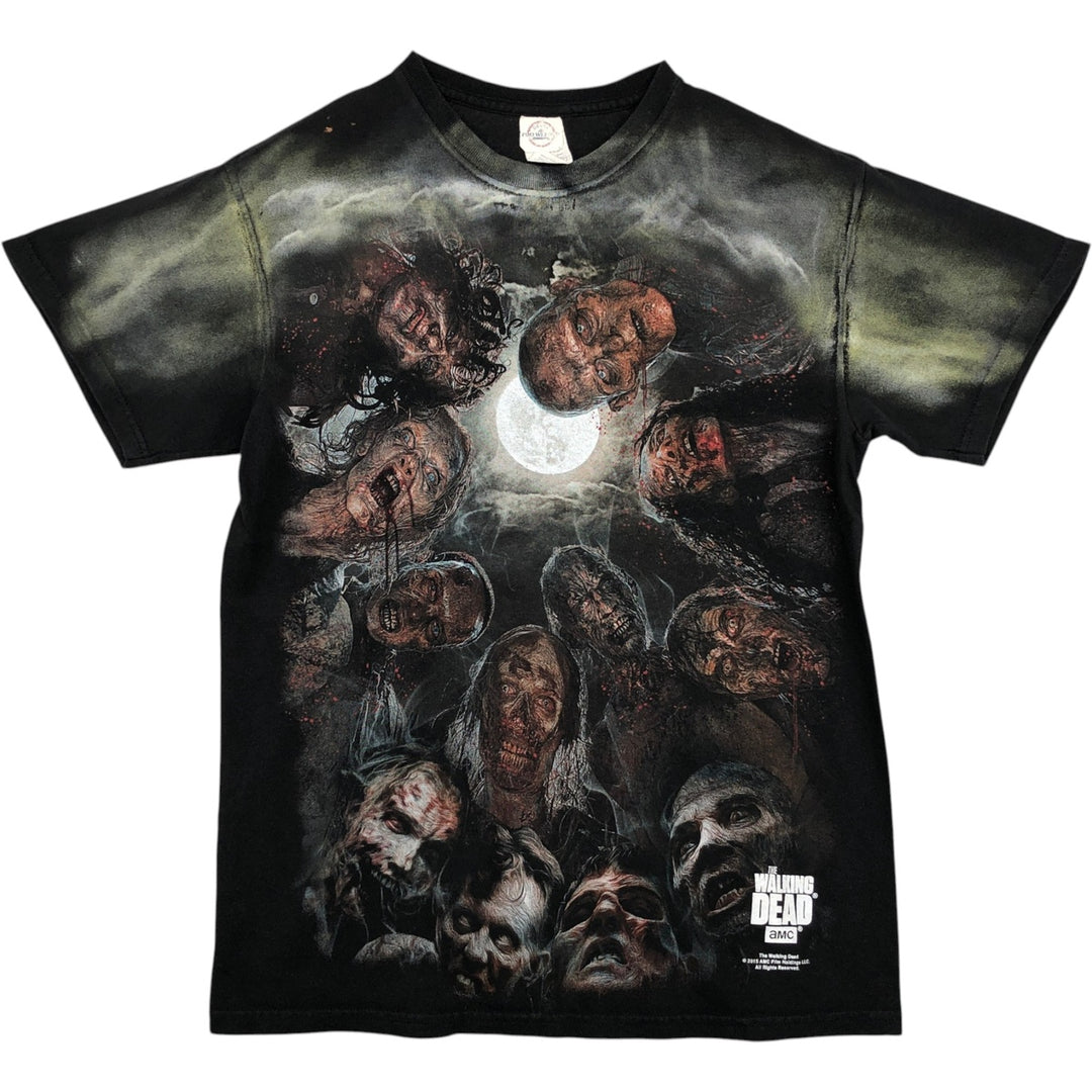 DELTA THE WALKING DEAD Movie T-Shirt - All-over print, Men's size M (approx.) cotton black type Vintage Second Hand