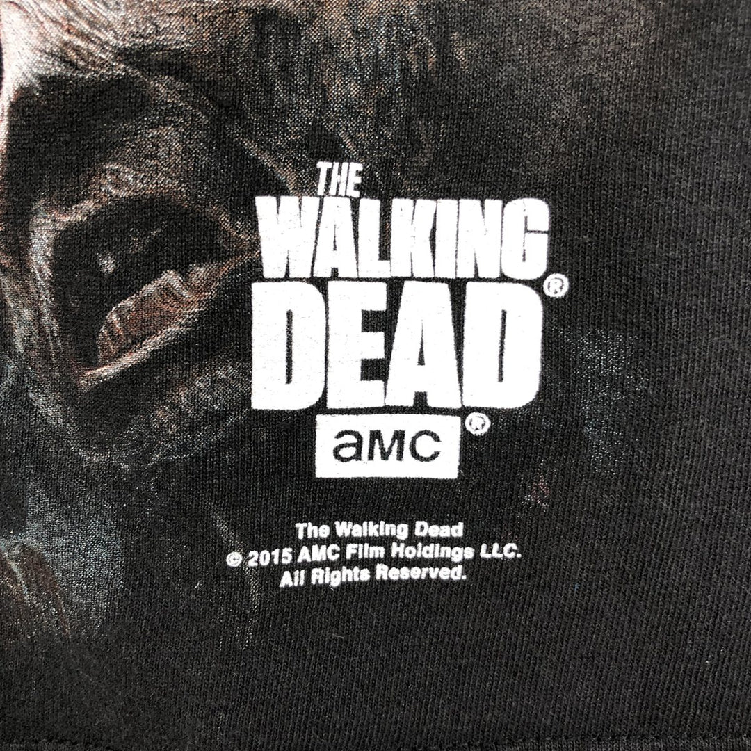 DELTA THE WALKING DEAD Movie T-Shirt - All-over print, Men's size M (approx.) cotton black type Vintage Second Hand