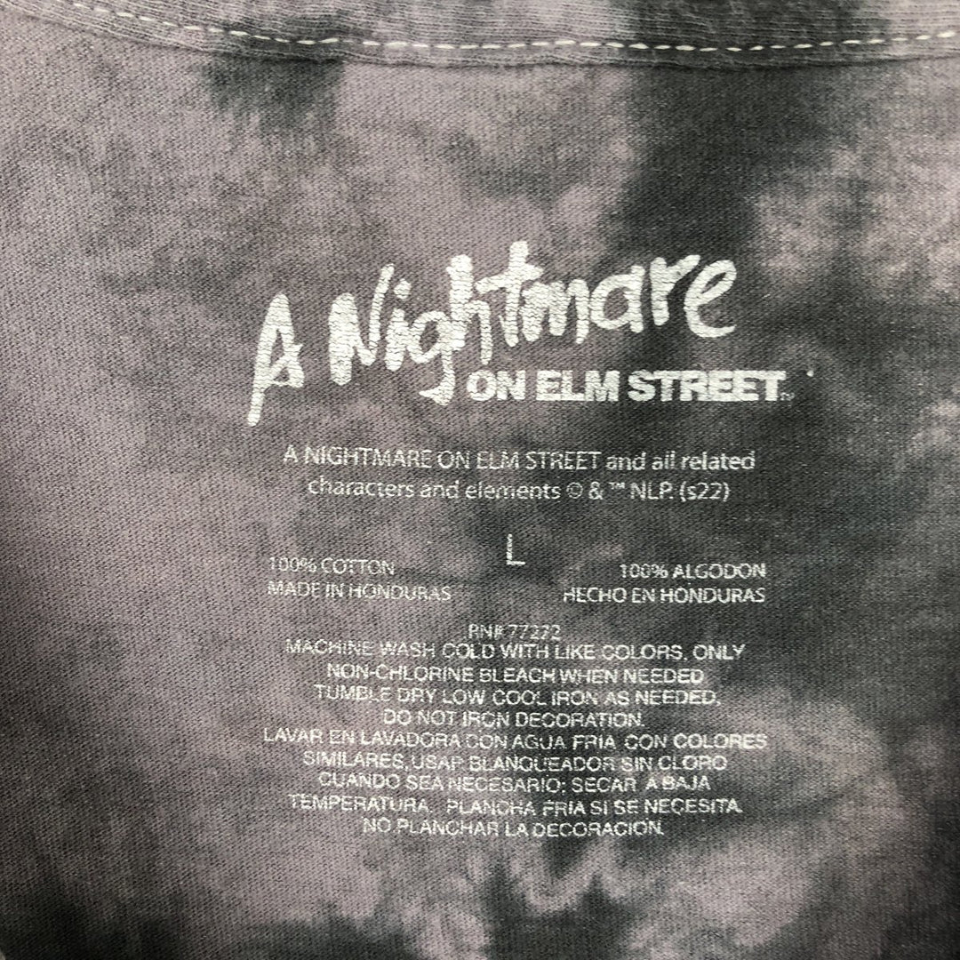 A Nightmare on Elm Street All-Over Print Movie T-Shirt (Men's Size L) cotton Charcoal Vintage Second Hand