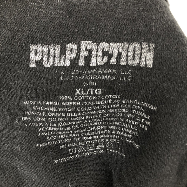 PULP FICTION Pulp Fiction Movie T-shirt Men's XL size cotton black type Vintage Second Hand
