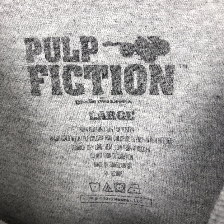 PULP FICTION Pulp Fiction Movie T-shirt Men's L size cotton gray type Vintage Second Hand