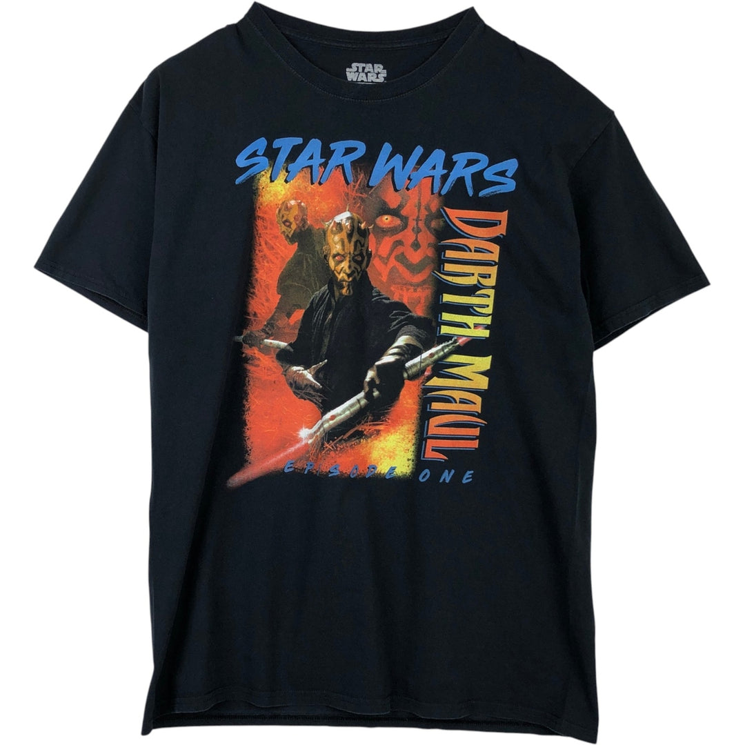 STAR WARS Darth Maul Movie T-Shirt (Men's Size L) cotton black type Vintage Second Hand