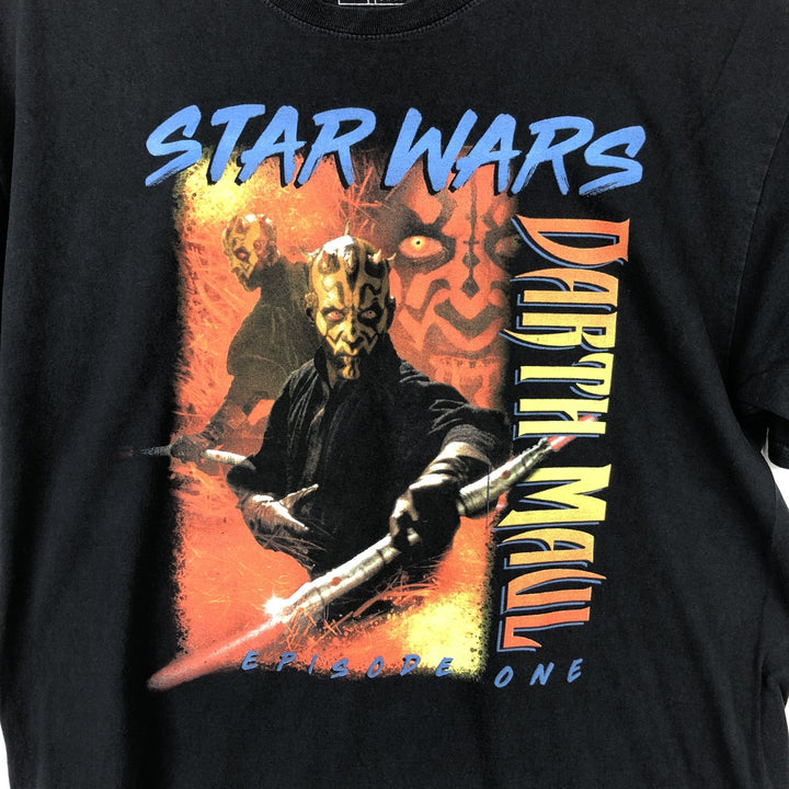 STAR WARS Darth Maul Movie T-Shirt (Men's Size L) cotton black type Vintage Second Hand