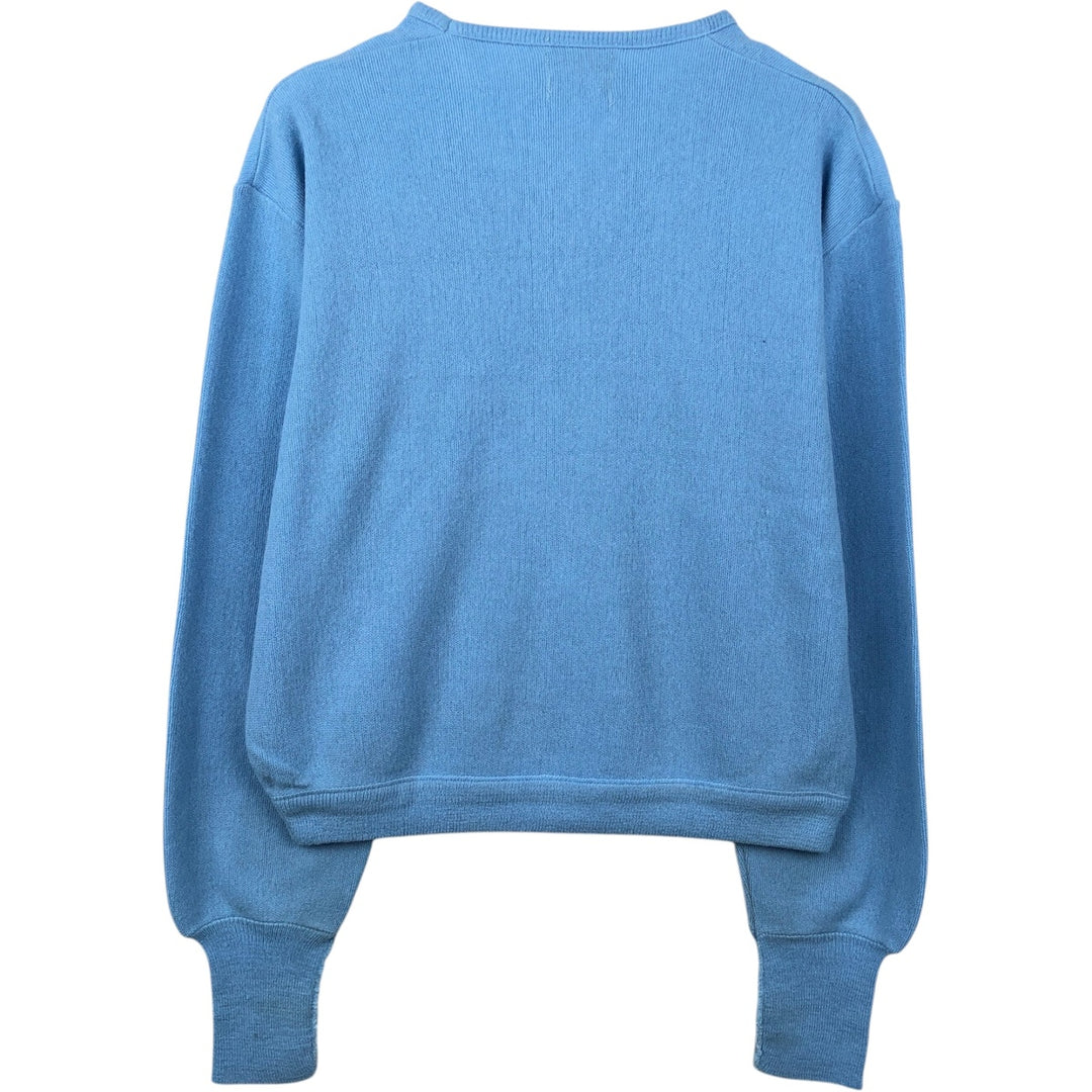 70s-80'S JCPenney V-neck acrylic knit sweater, men's size XL equivalent, vintage. acrylic Blue type light blue Vintage Second Hand