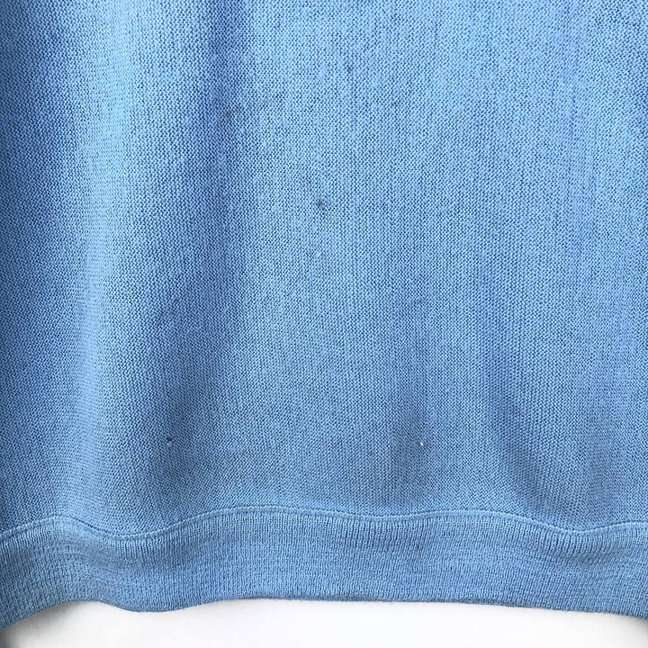 70s-80'S JCPenney V-neck acrylic knit sweater, men's size XL equivalent, vintage. acrylic Blue type light blue Vintage Second Hand