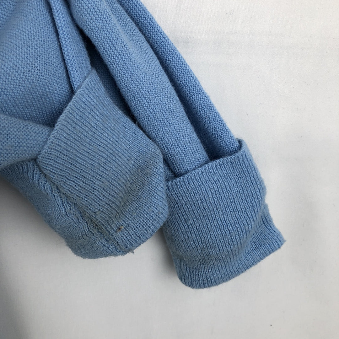 70s-80'S JCPenney V-neck acrylic knit sweater, men's size XL equivalent, vintage. acrylic Blue type light blue Vintage Second Hand