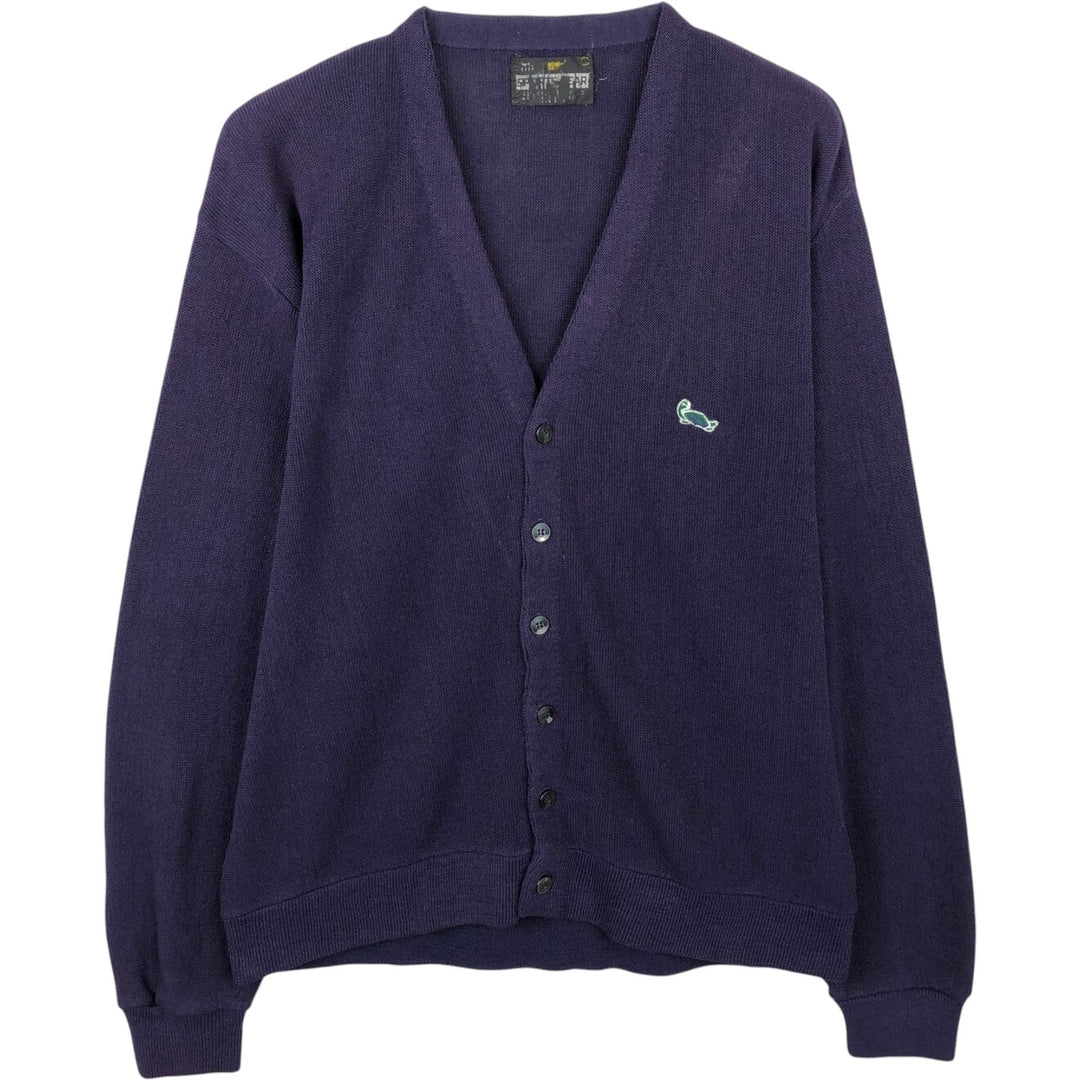 1970'S Sportswear Knit Cardigan, Men's Size L (approx.), Vintage unclear purple type Vintage Second Hand