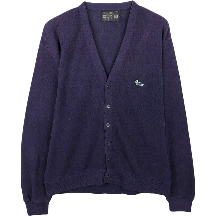 1970'S Sportswear Knit Cardigan, Men's Size L (approx.), Vintage unclear purple type Vintage Second Hand