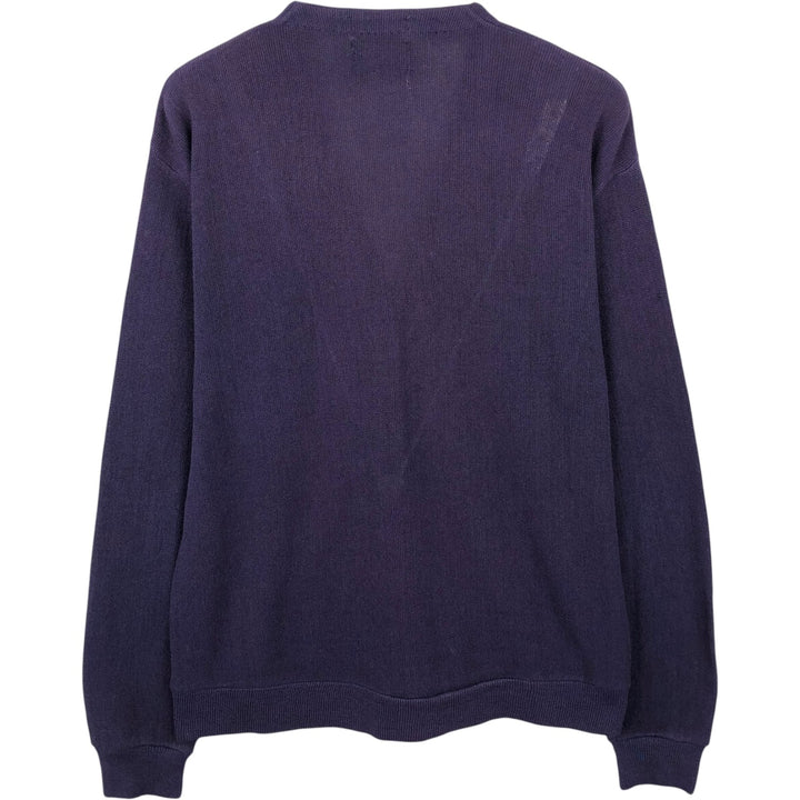 1970'S Sportswear Knit Cardigan, Men's Size L (approx.), Vintage unclear purple type Vintage Second Hand