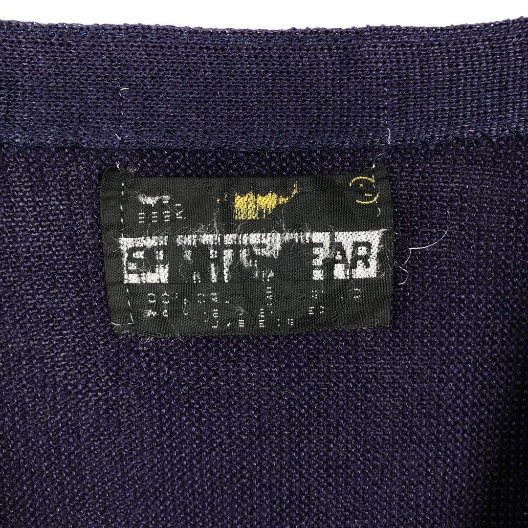 1970'S Sportswear Knit Cardigan, Men's Size L (approx.), Vintage unclear purple type Vintage Second Hand