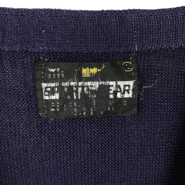1970'S Sportswear Knit Cardigan, Men's Size L (approx.), Vintage unclear purple type Vintage Second Hand