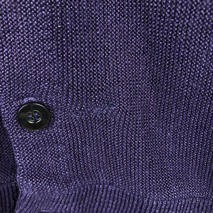 1970'S Sportswear Knit Cardigan, Men's Size L (approx.), Vintage unclear purple type Vintage Second Hand