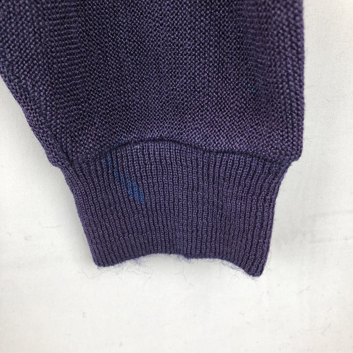 1970'S Sportswear Knit Cardigan, Men's Size L (approx.), Vintage unclear purple type Vintage Second Hand