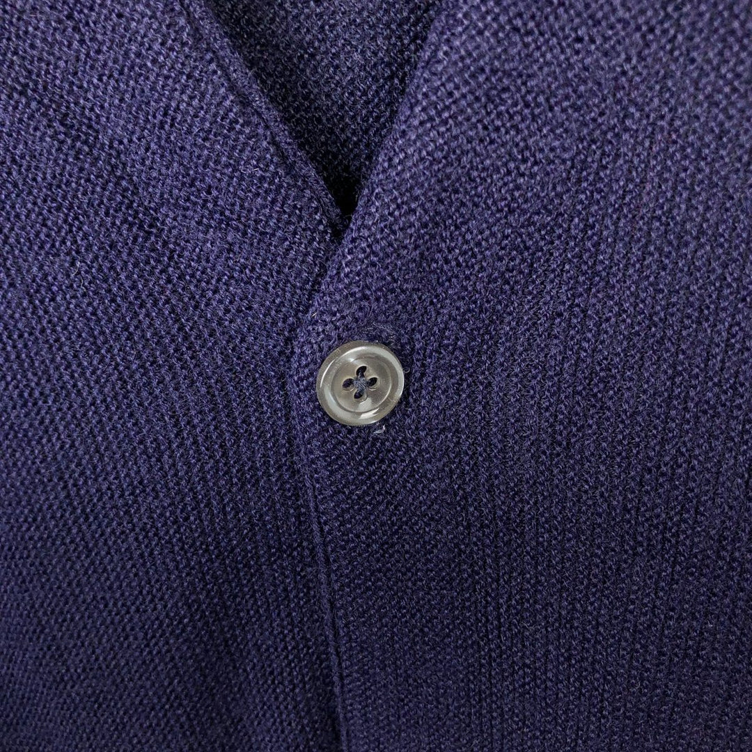 Vintage 90'S DAVID TAYLOR acrylic knit cardigan, made in the USA, size L, men's acrylic navy blue type Vintage Second Hand