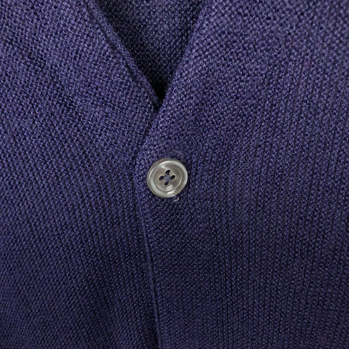 Vintage 90'S DAVID TAYLOR acrylic knit cardigan, made in the USA, size L, men's acrylic navy blue type Vintage Second Hand