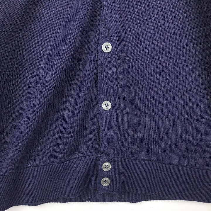 Vintage 90'S DAVID TAYLOR acrylic knit cardigan, made in the USA, size L, men's acrylic navy blue type Vintage Second Hand