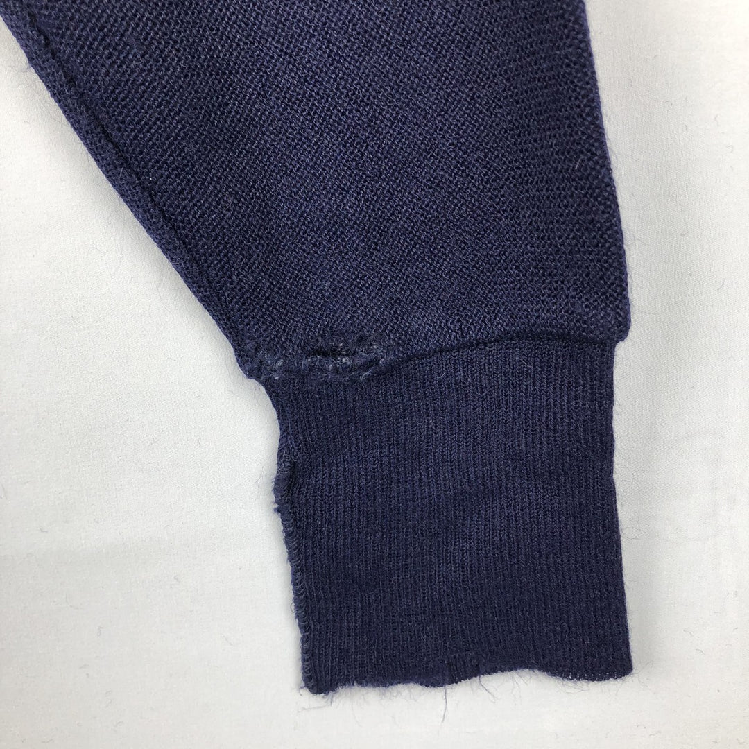 Vintage 90'S DAVID TAYLOR acrylic knit cardigan, made in the USA, size L, men's acrylic navy blue type Vintage Second Hand