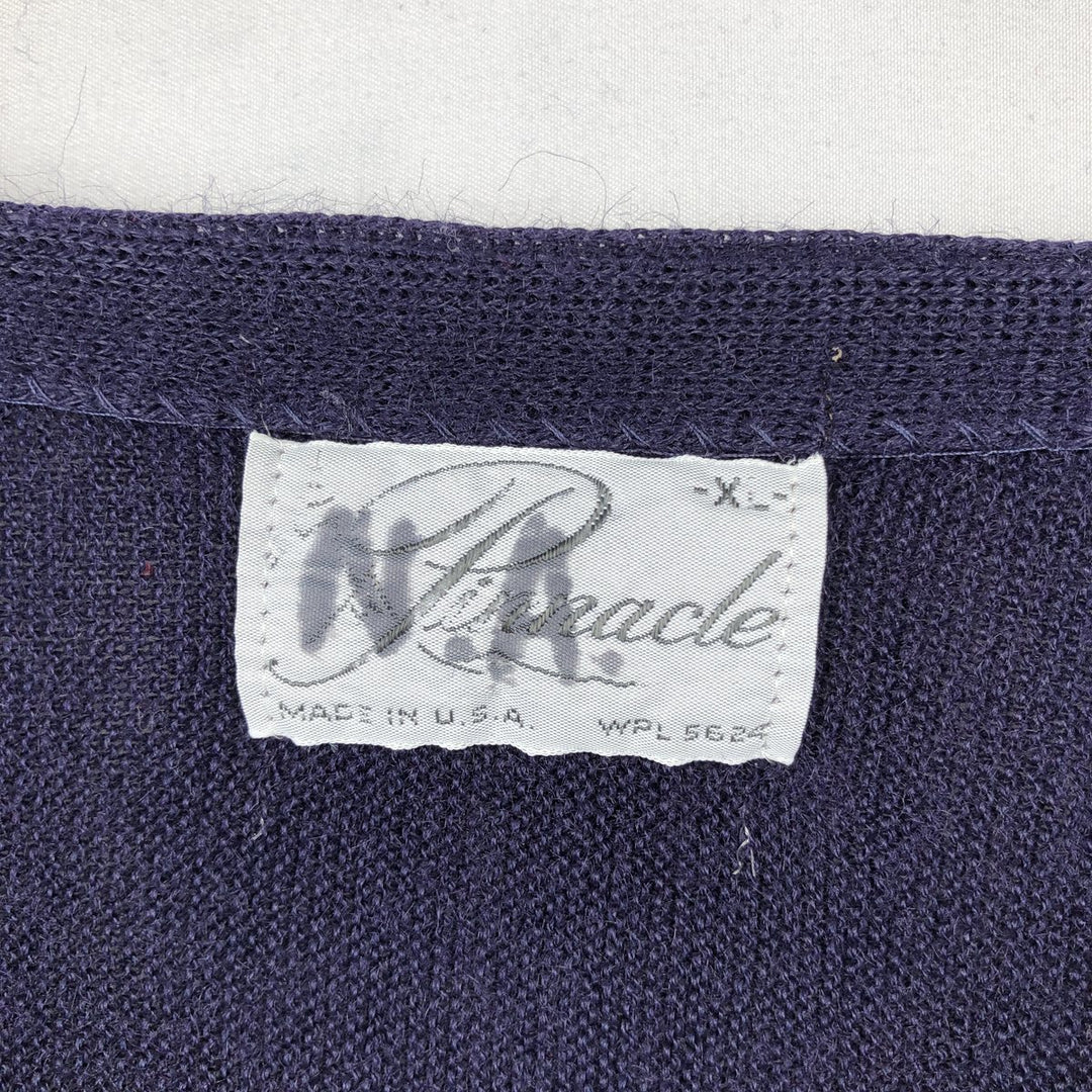 70s-80'S Pinnacle knit cardigan, made in USA, men's size XL equivalent, vintage. unclear purple type Vintage Second Hand