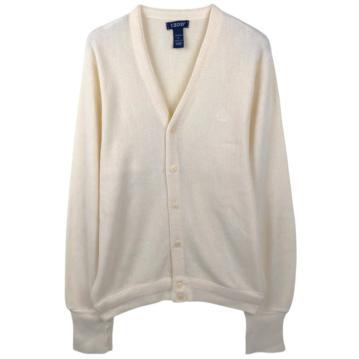 Vintage IZOD acrylic knit cardigan, made in the USA, men's size XL acrylic unbleached Vintage Second Hand