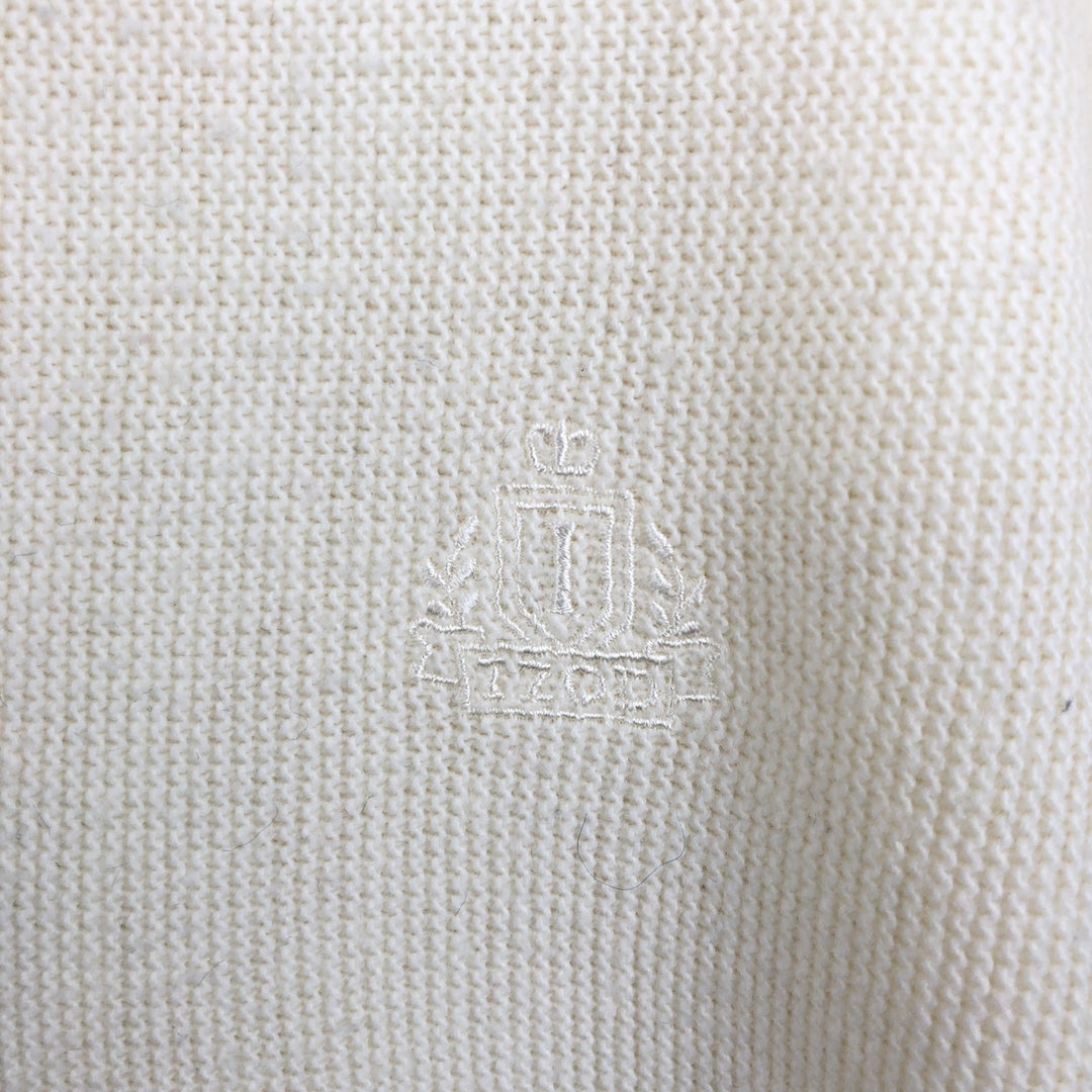 Vintage IZOD acrylic knit cardigan, made in the USA, men's size XL acrylic unbleached Vintage Second Hand
